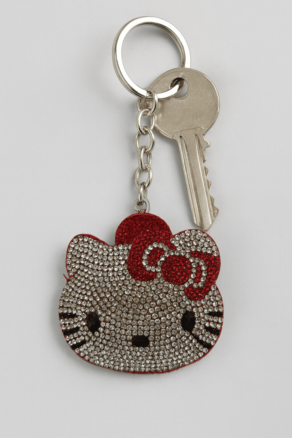 Crystal Kitty Keychain – Sparkling Rhinestone Cat Face Bag Charm & Key Ring - MODA ACCESSORIES