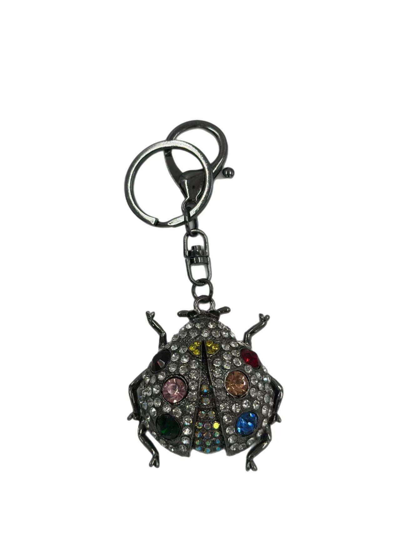 Rhinestone Ladybug Keychain β Multicolor Crystal Insect Bag Charm - MODA ACCESSORIES