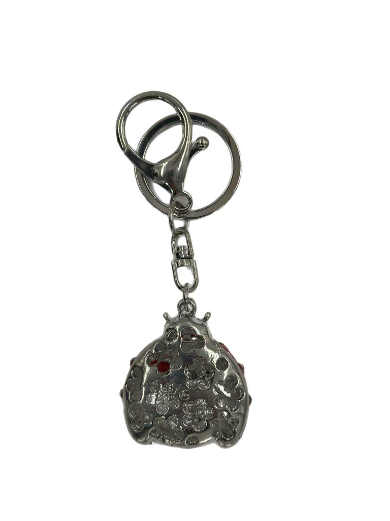 Sparkling Red Ladybug Keychain with Crystal Accents - MODA ACCESSORIES