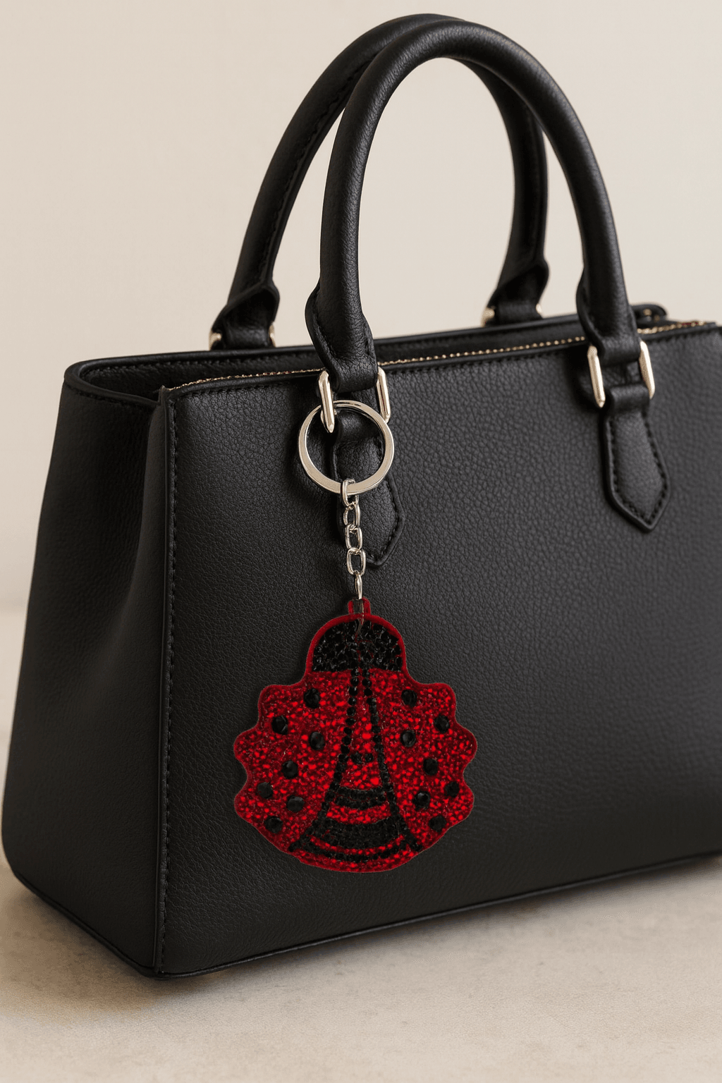 Crystal Ladybug Keychain – Sparkling Red Rhinestone Bag Charm & Key Ring - MODA ACCESSORIES