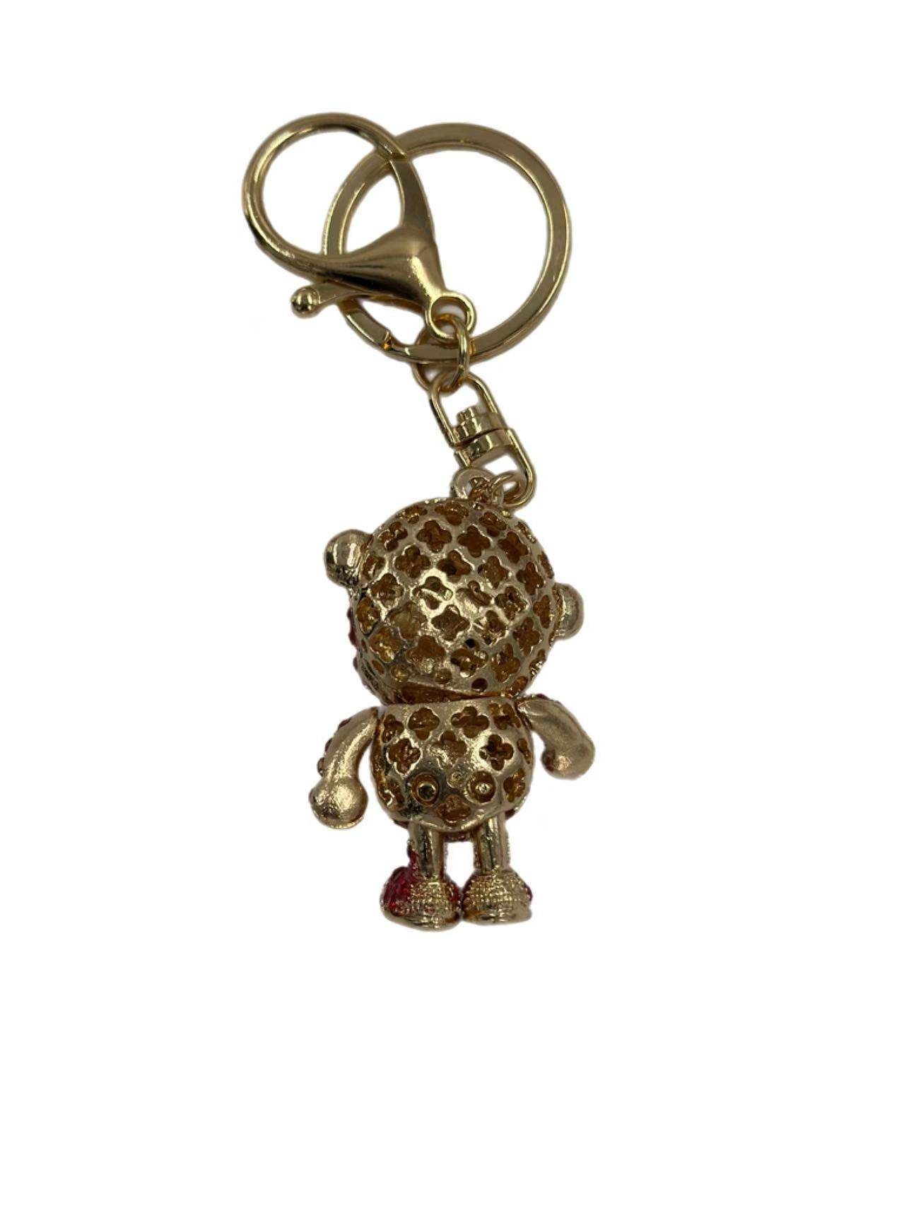 Sparkling Red Monkey Keychain – Cute Crystal Encrusted Animal Bag Charm - MODA ACCESSORIES