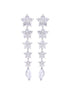 Elegant Silver Star Drop Earrings with Cubic Zirconia Crystals