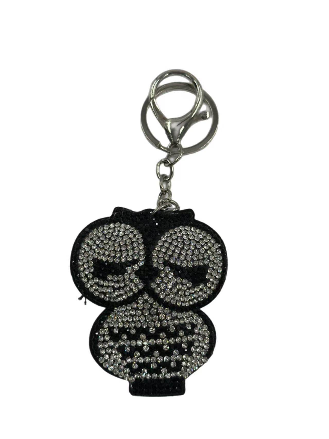 Crystal Owl Keychain – Sparkling Black & Silver Charm - MODA ACCESSORIES