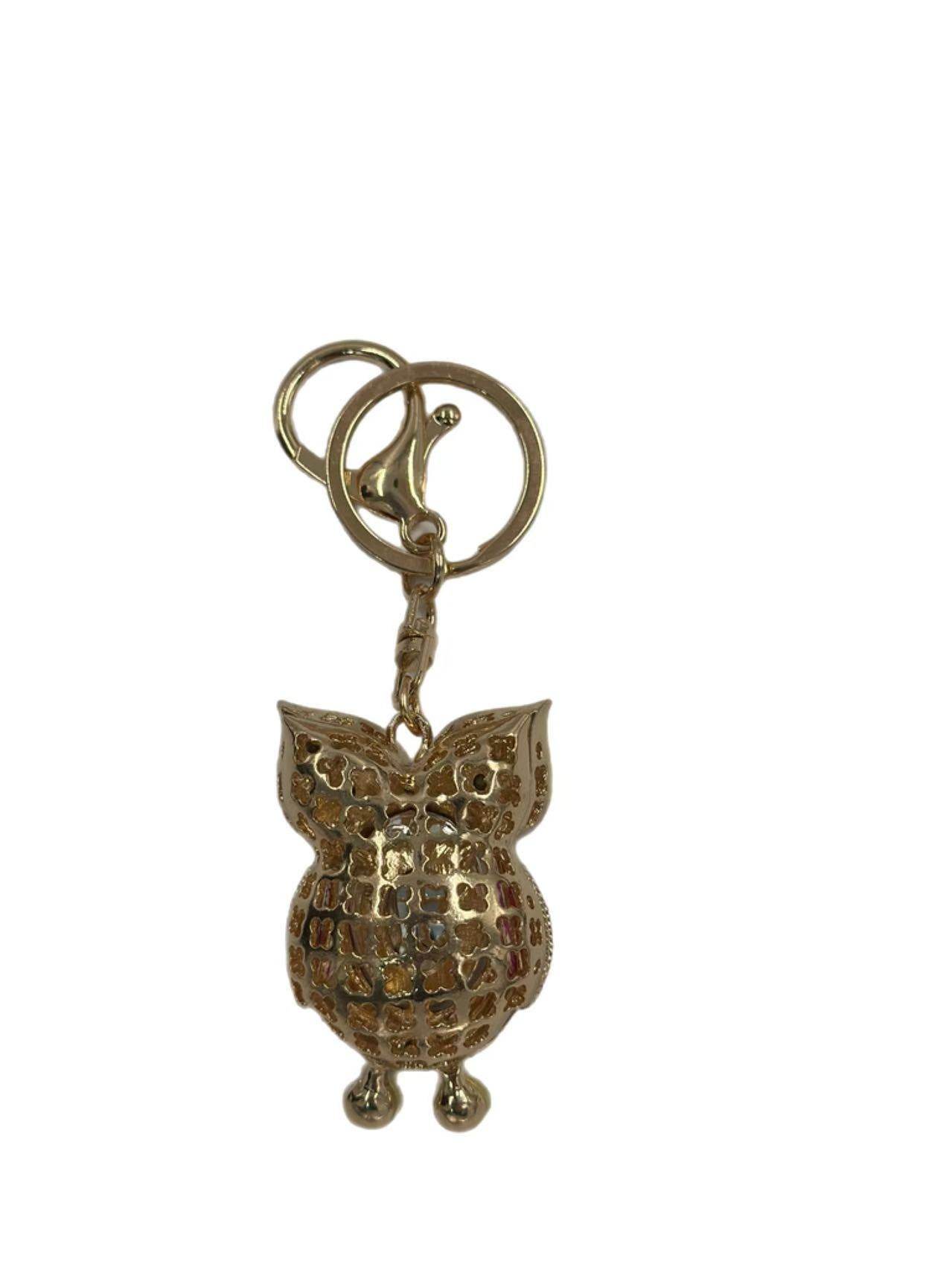 Red Gem Owl Keychain with Crystal Accents - MODA ACCESSORIES