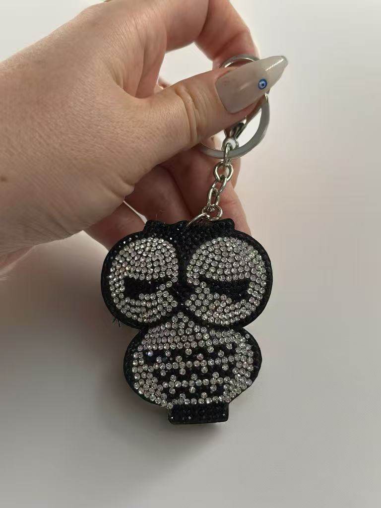 Crystal Owl Keychain – Sparkling Black & Silver Charm - MODA ACCESSORIES