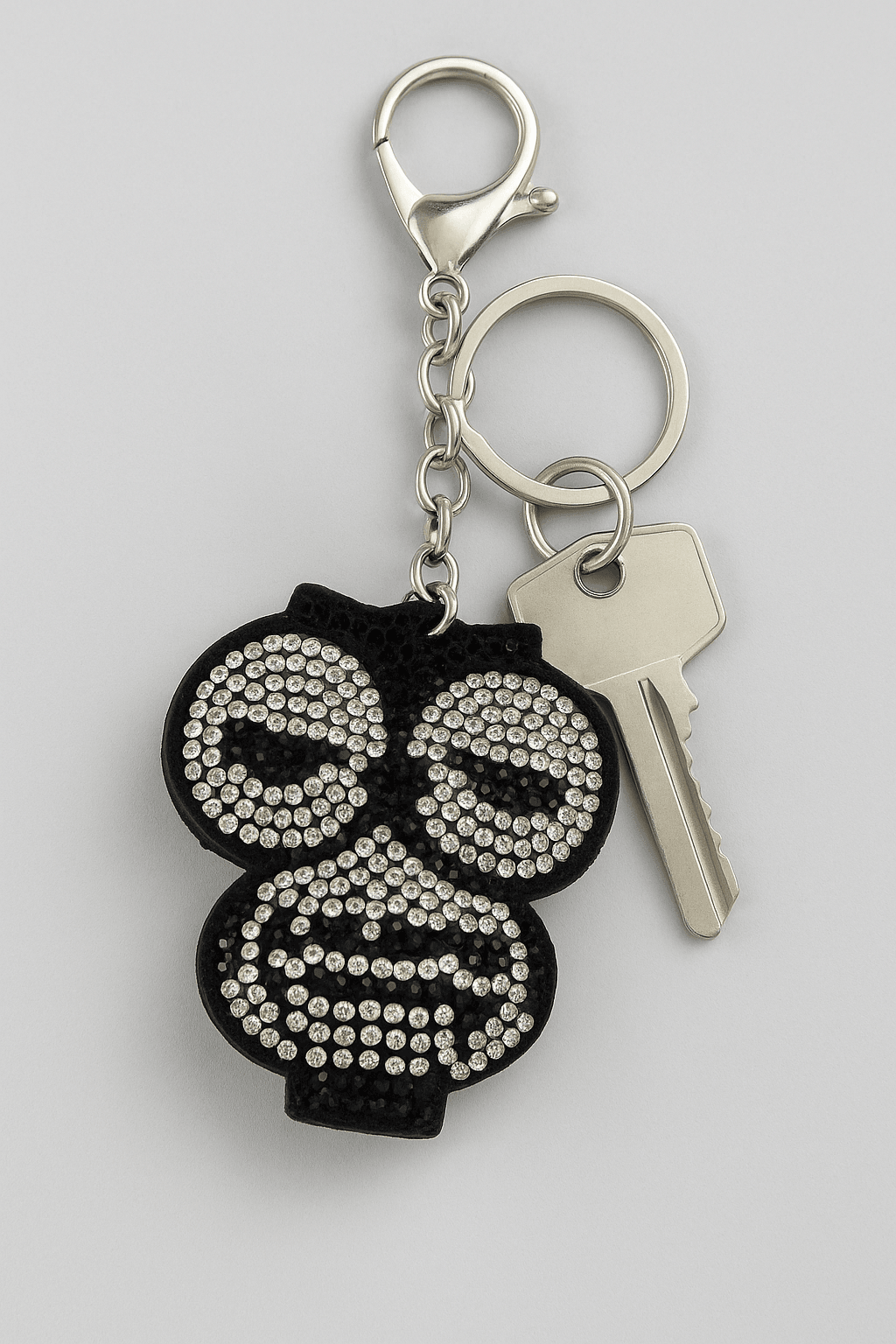 Crystal Owl Keychain – Sparkling Black & Silver Charm - MODA ACCESSORIES