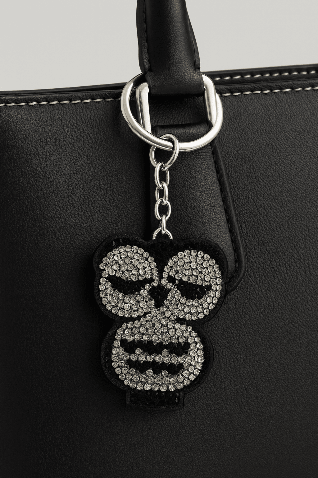 Crystal Owl Keychain – Sparkling Black & Silver Charm - MODA ACCESSORIES