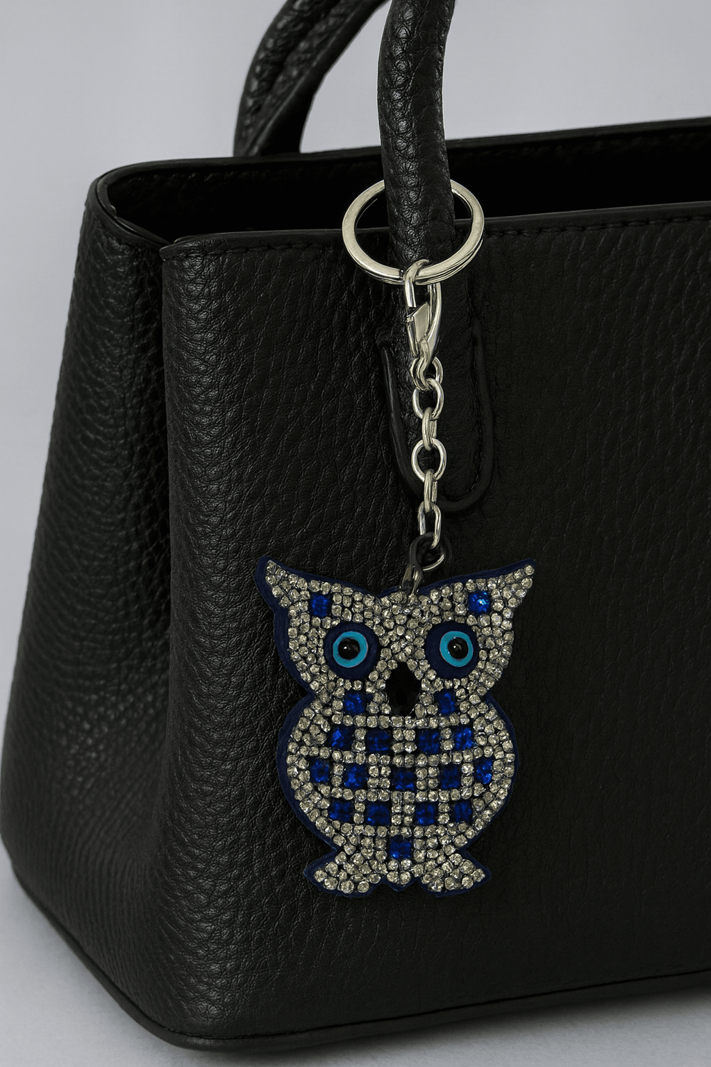 Crystal Owl Keychain – Sparkling Blue Rhinestone Wisdom Bag Charm & Key Ring - MODA ACCESSORIES