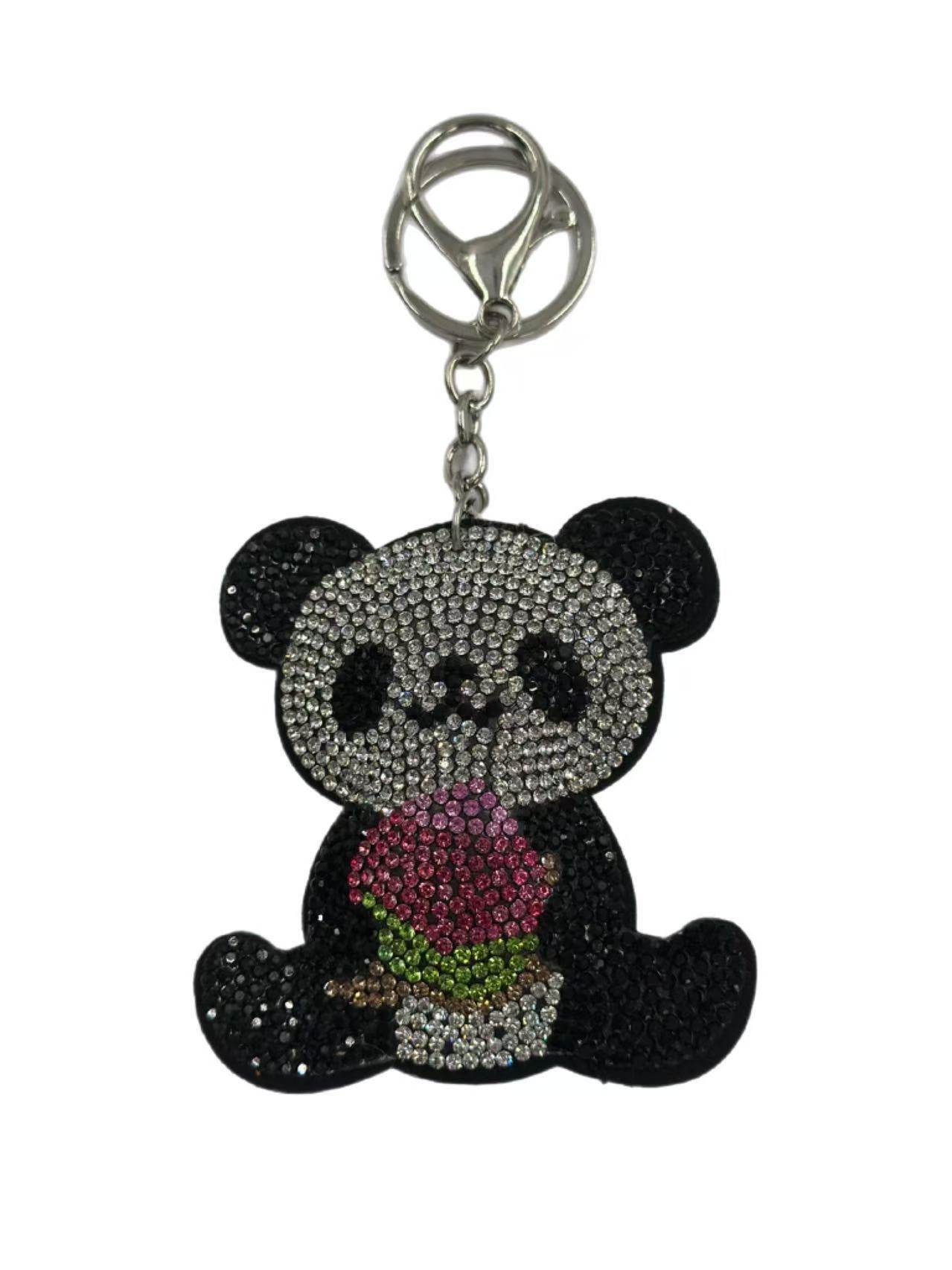 Crystal Panda Keychain with Ice Cream Design - MODA ACCESSORIES