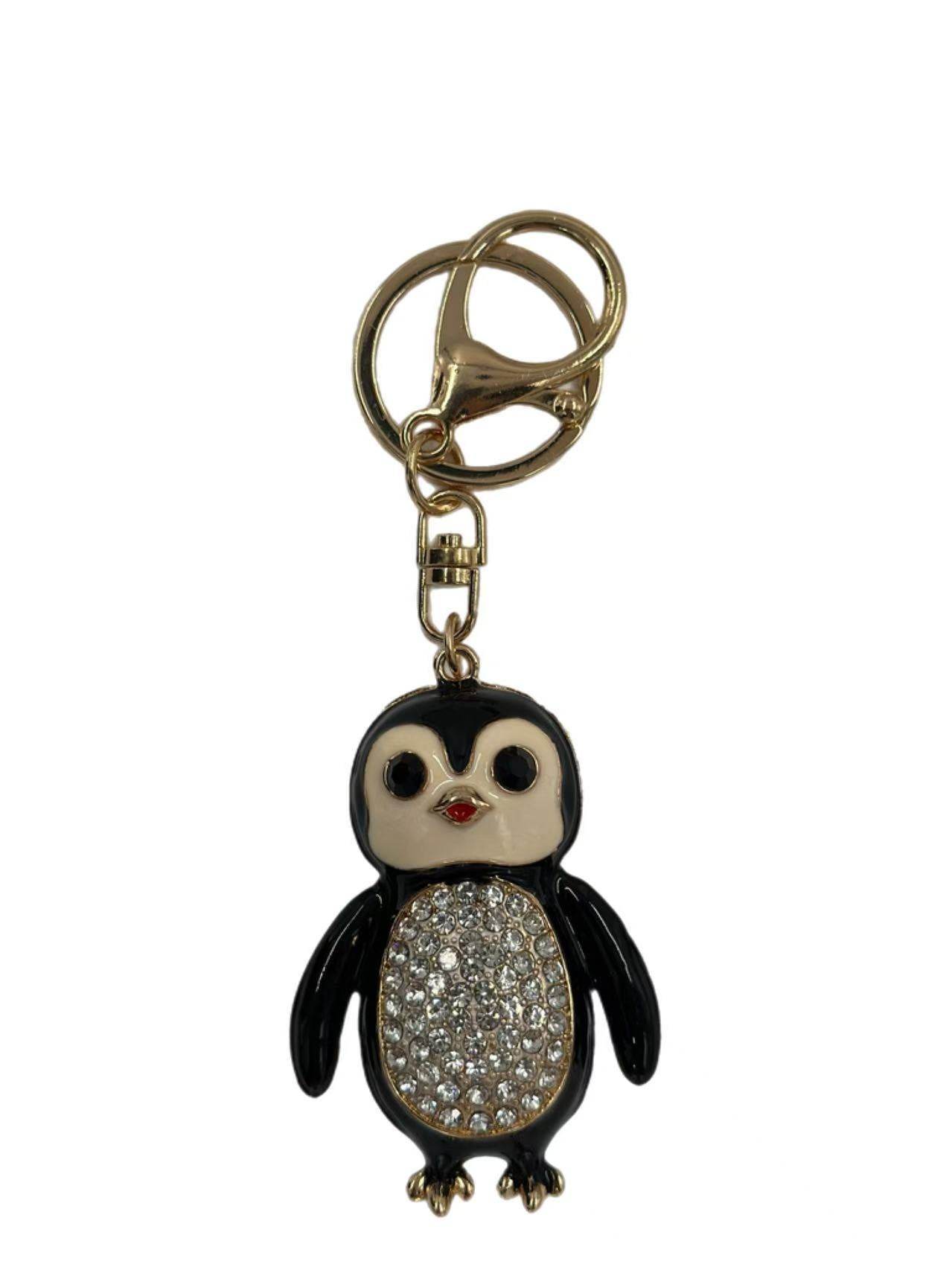 Crystal-Studded Penguin Keychain Charm - MODA ACCESSORIES