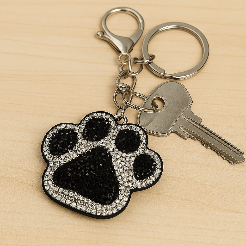 🐾 Crystal Paw Keychain – Sparkling Rhinestone Pet Lover Bag Charm & Key Ring - MODA ACCESSORIES