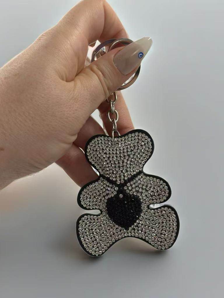 Crystal Bear Keychain – Sparkling Rhinestone Teddy Bag Charm & Key Ring - MODA ACCESSORIES