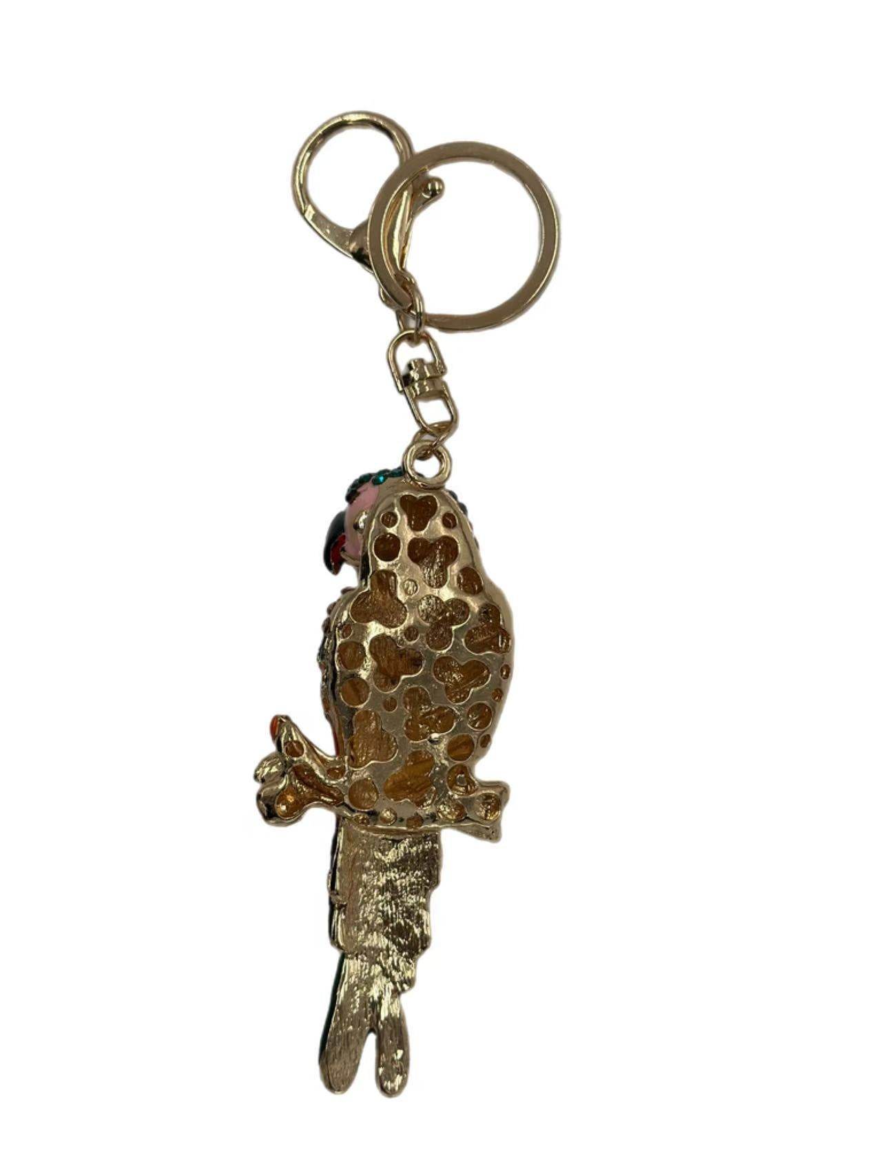 Colorful Crystal Parrot Keychain – Sparkling Exotic Bird Bag Charm - MODA ACCESSORIES