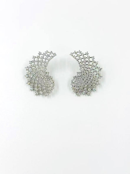 Silver Radiant Spiral Crystal Earrings – MODA Accessories