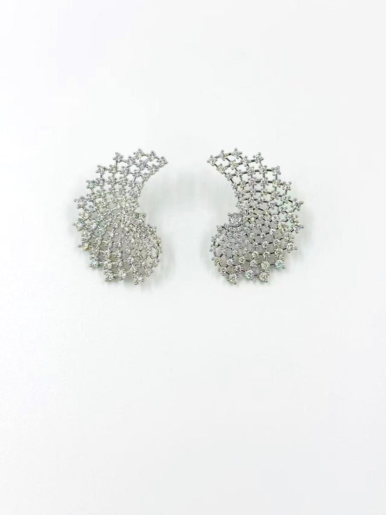 Silver Radiant Spiral Crystal Earrings – MODA Accessories