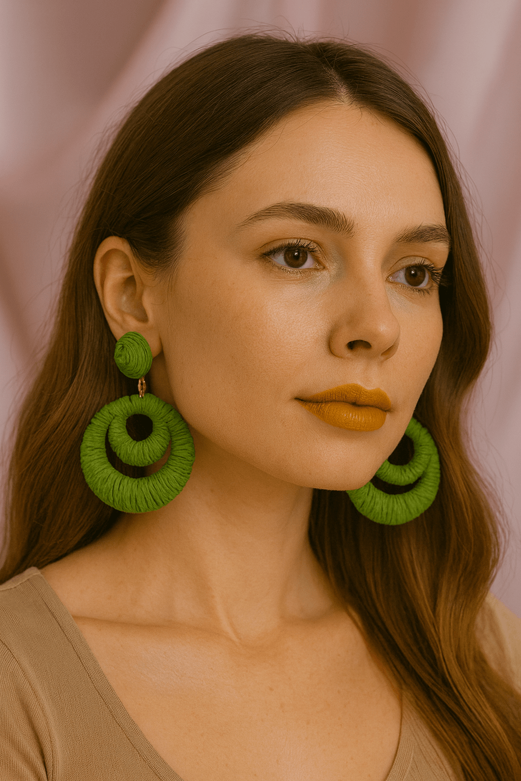 Double Hoop Raffia Statement Earrings – Handmade Boho Vibes - MODA ACCESSORIES
