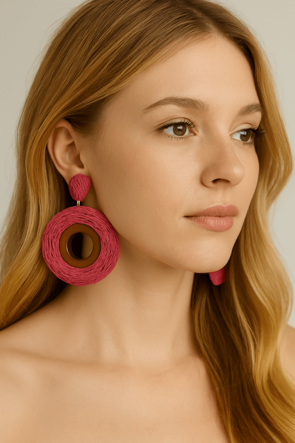 Bold Boho Raffia Earrings with Bamboo Accent - MODA ACCESSORIES