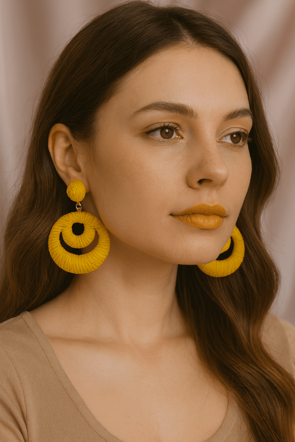 Double Hoop Raffia Statement Earrings – Handmade Boho Vibes - MODA ACCESSORIES