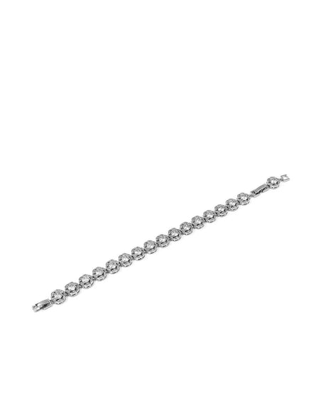 Silver Large Round Cut Cubic Zirconia Bracelet – MODA Accessories