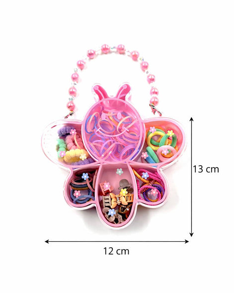 Pink Flower Kids Hair Accessories Organizer Box
