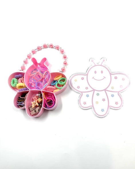 Pink Flower Kids Hair Accessories Organizer Box