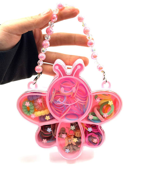 Pink Flower Kids Hair Accessories Organizer Box