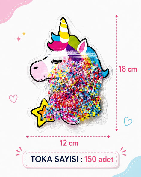 Unicorn Figürlü Renkli Çocuk Saç Lastiği Seti