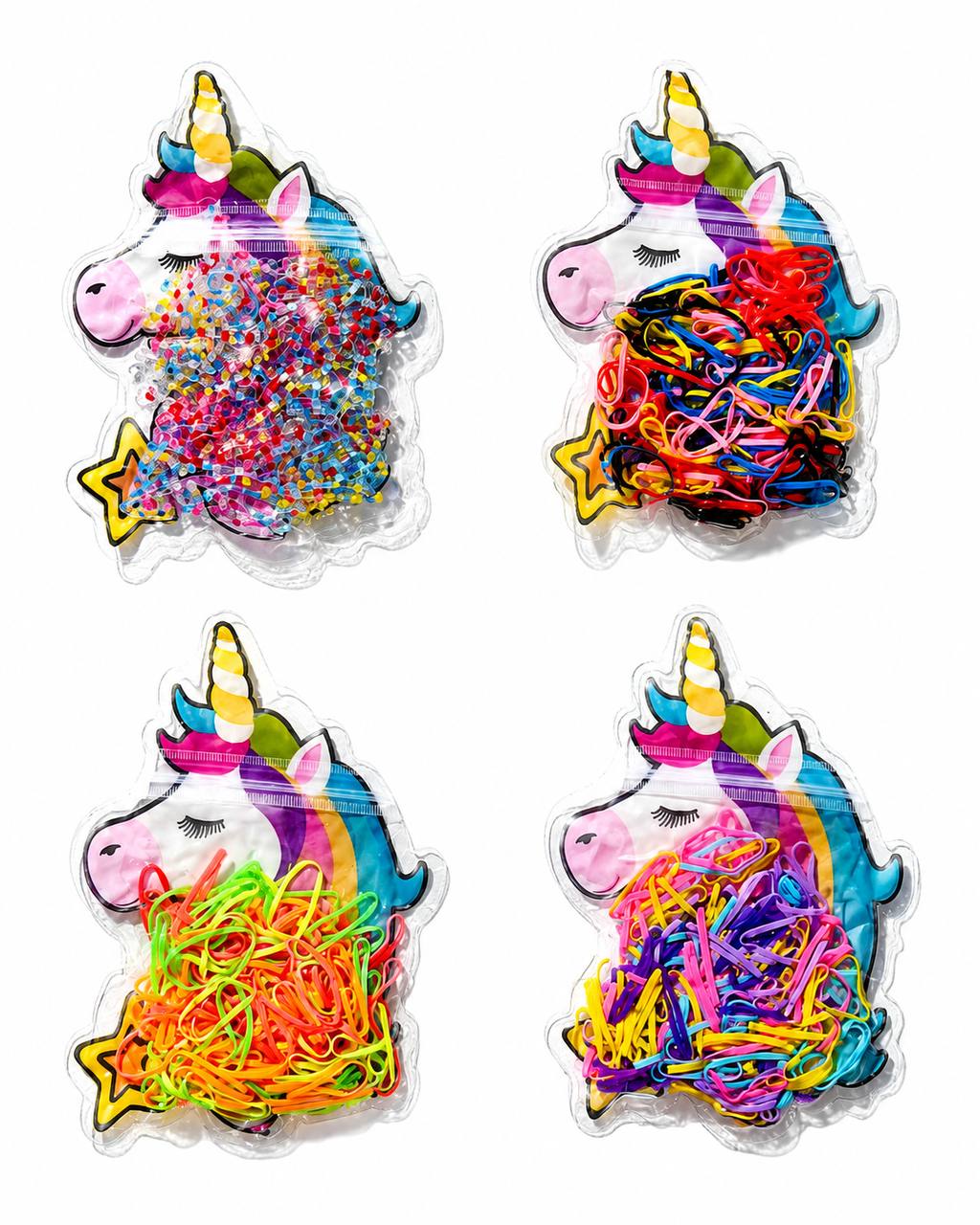 Unicorn Figürlü Renkli Çocuk Saç Lastiği Seti