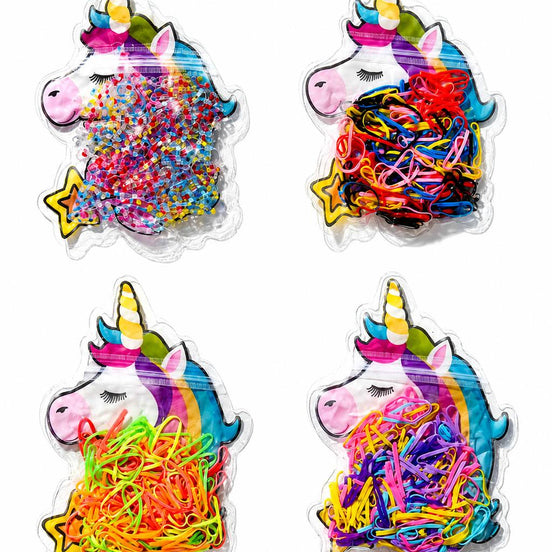 Unicorn Figürlü Renkli Çocuk Saç Lastiği Seti