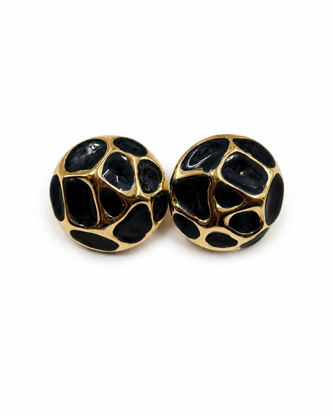 Gold Desenli Yuvarlak Küpe