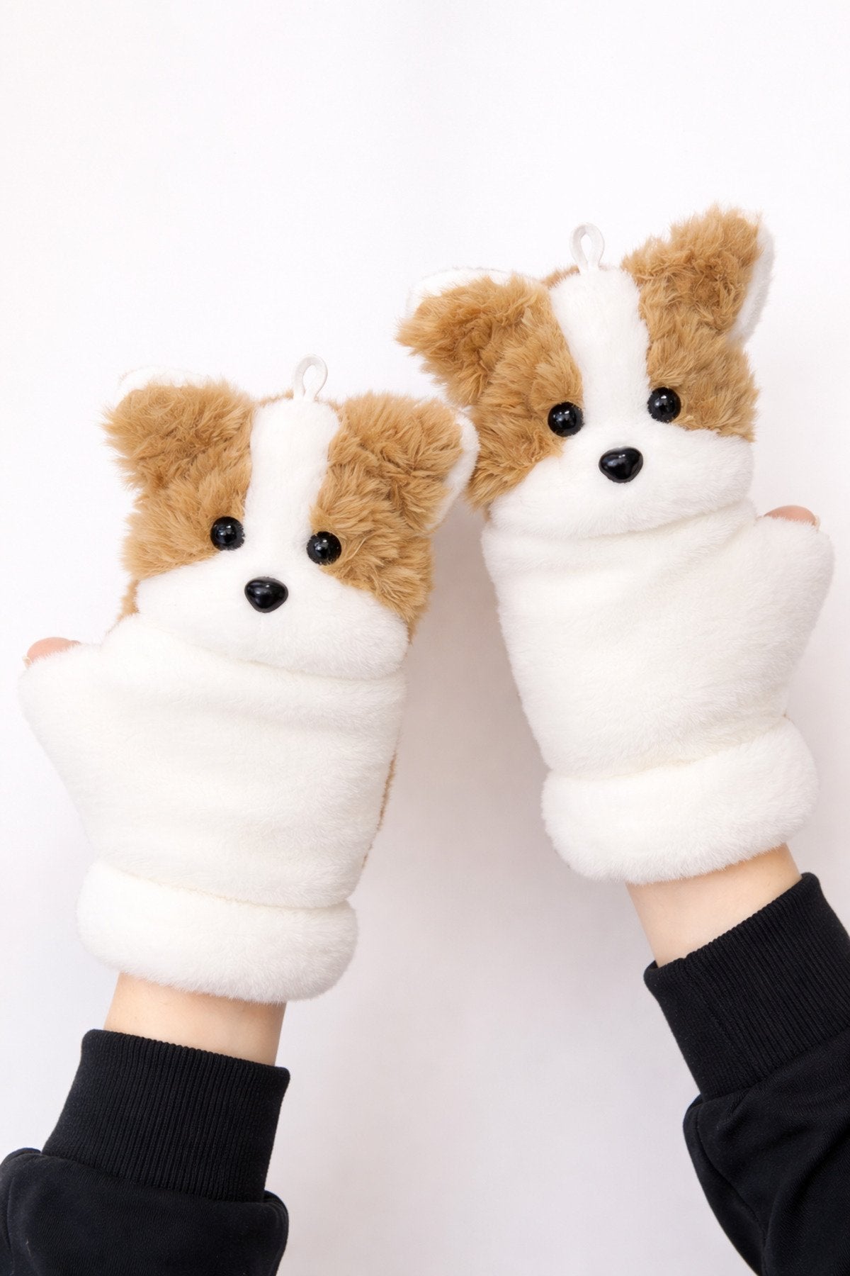 Sevimli Köpek Figürlü Peluş Eldiven – Yumuşak, Sıcak Tutucu Kışlık Eldiven (Çift)