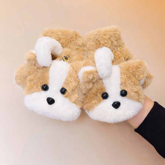 Sevimli Köpek Figürlü Peluş Eldiven – Yumuşak, Sıcak Tutucu Kışlık Eldiven (Çift)
