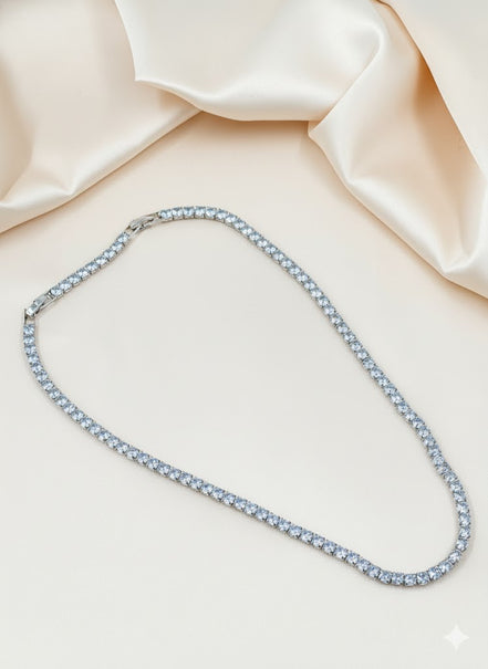 Classic Round-Cut Diamond Tennis Necklace