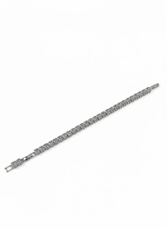 Silver Round-Cut Cubic Zirconia Tennis Bracelet – MODA Accessories
